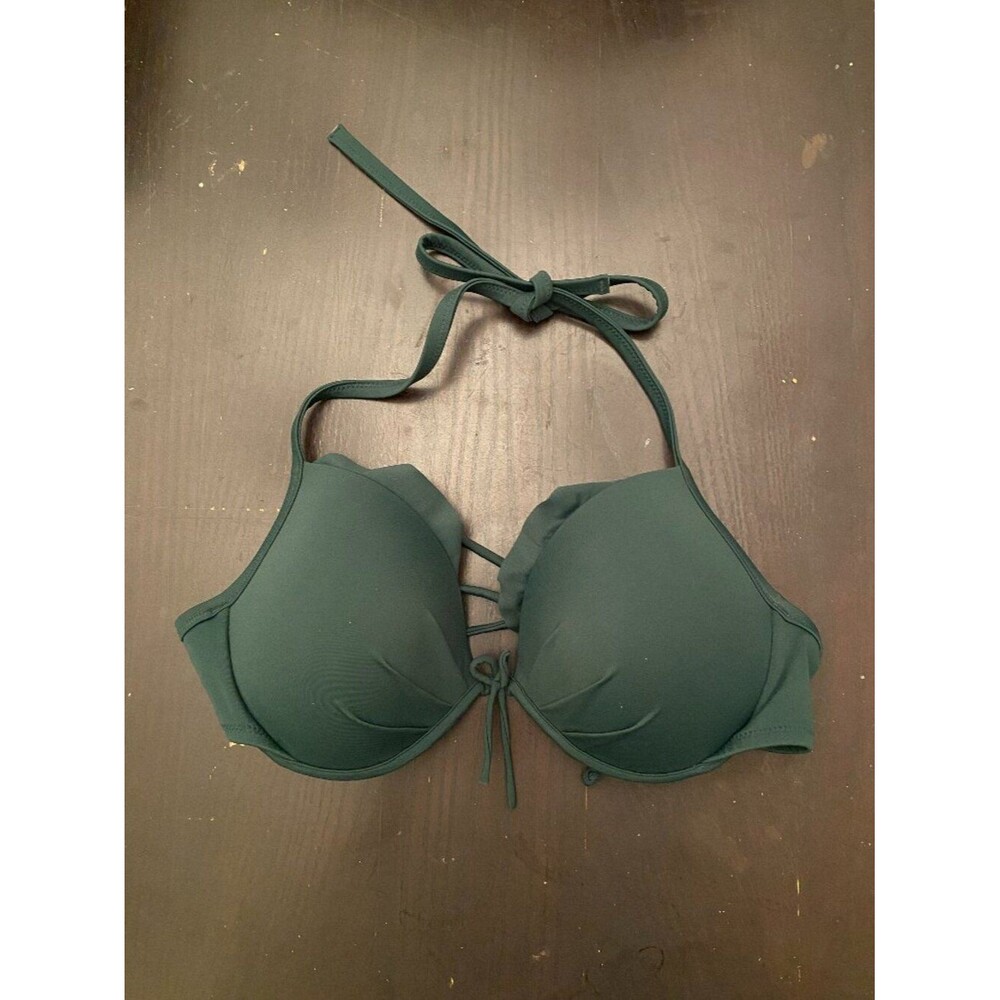EUC Victoria's Secret Padded Halter Tie Bikini Swim Top 36D Underwire VS